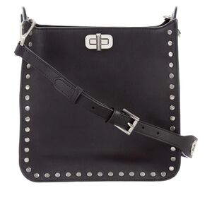 Michael Kors Black Leather Crossbody With Silver Hardware Hobo